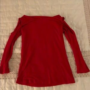 Long sleeve cold shoulder shirt